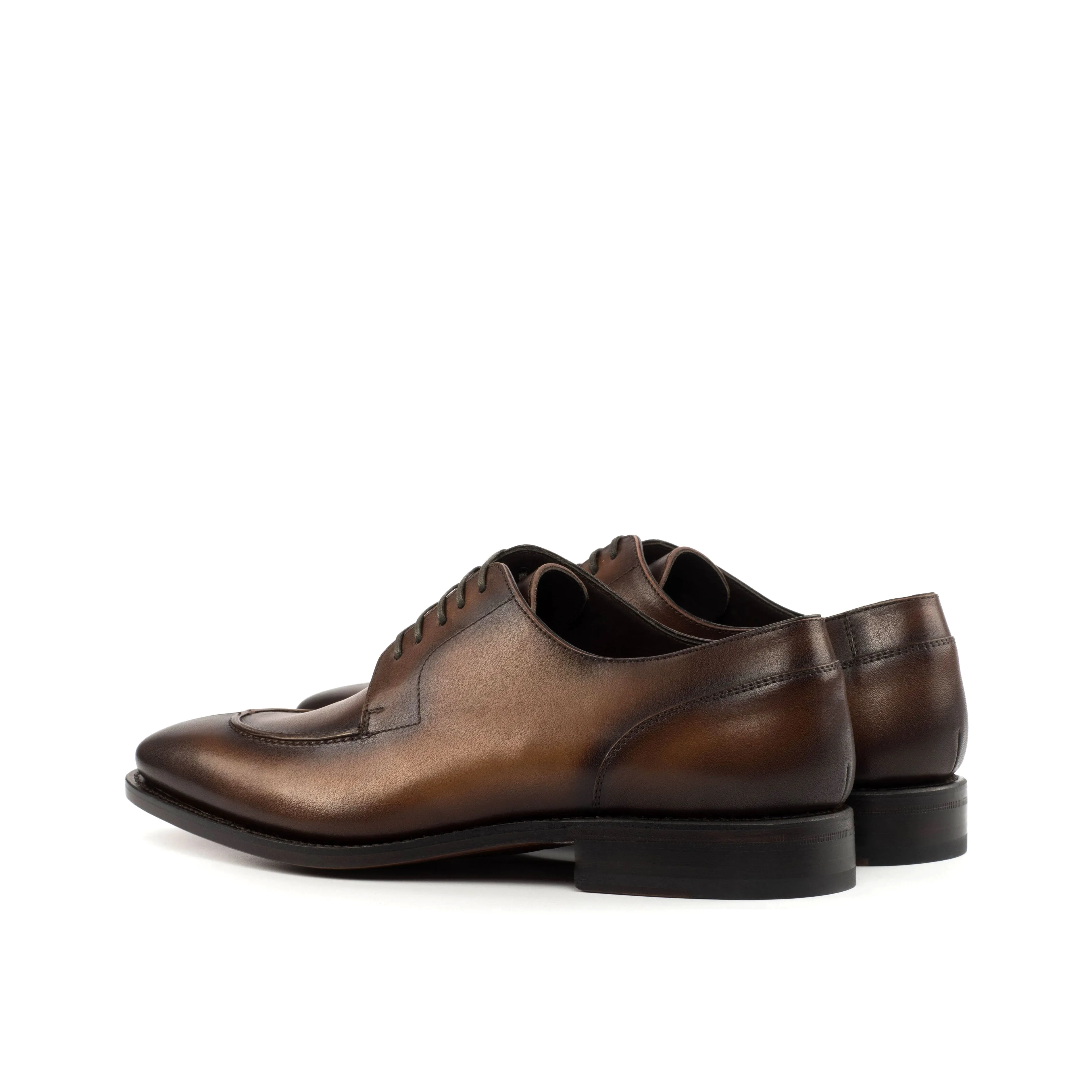 DapperFam Lorenzo in Med Brown Men's Italian Leather Derby Split Toe