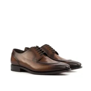 DapperFam Lorenzo in Med Brown Men's Italian Leather Derby Split Toe