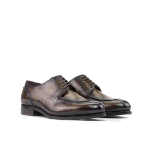 DapperFam Lorenzo in Tobacco Men's Hand-Painted Patina Derby Split Toe