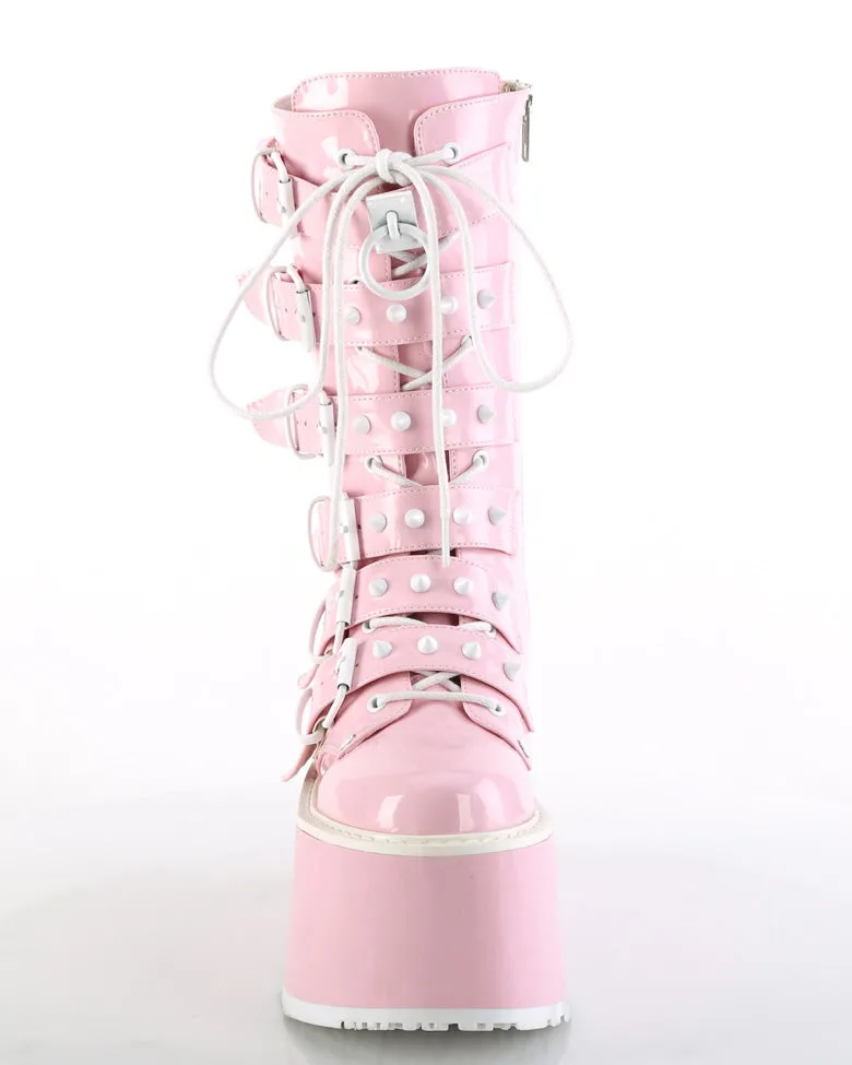 Demonia Holo Pink Damned Mid-Calf Boots