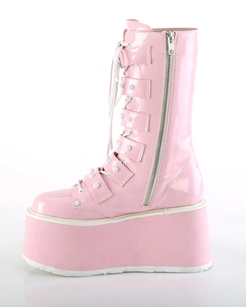 Demonia Holo Pink Damned Mid-Calf Boots