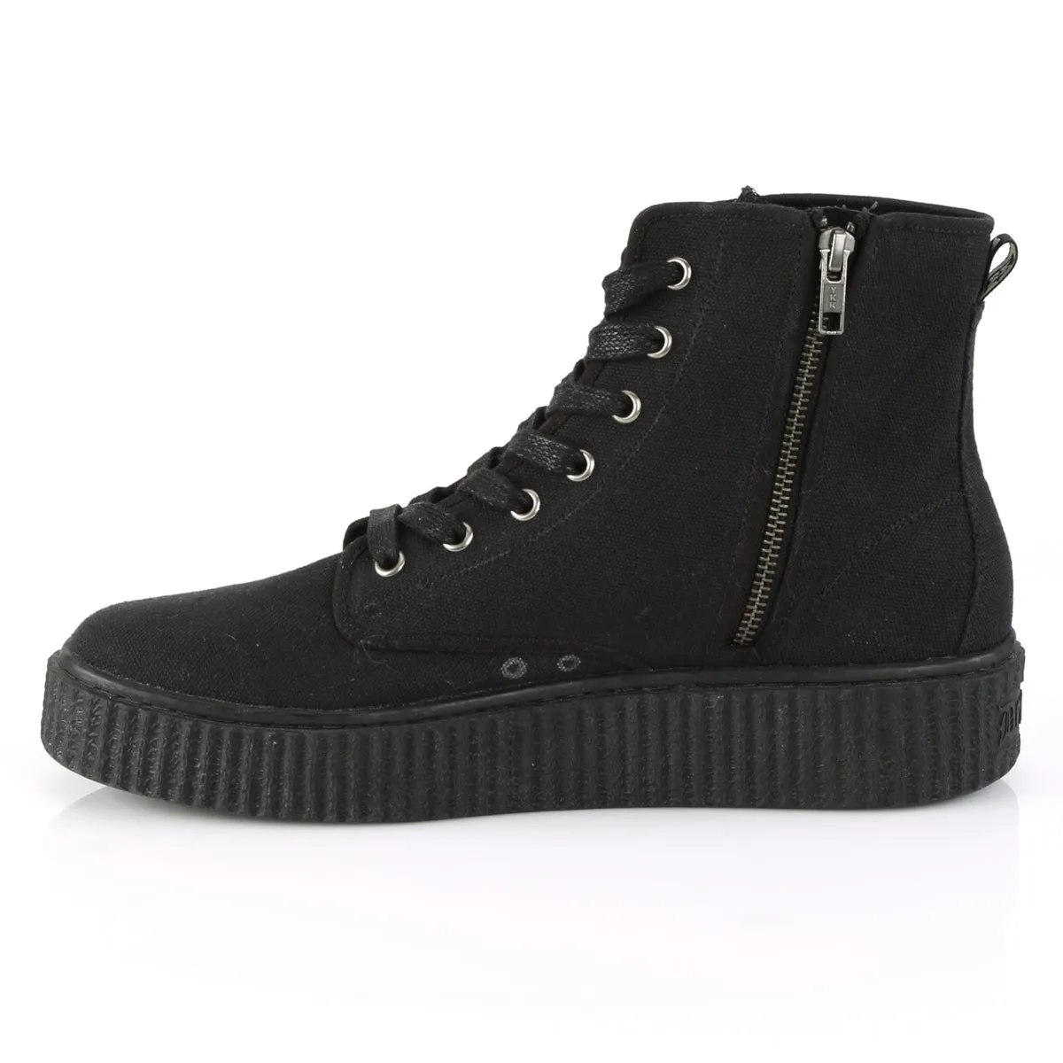 Demonia SNEEKER-201 | Black Canvas Sneakers