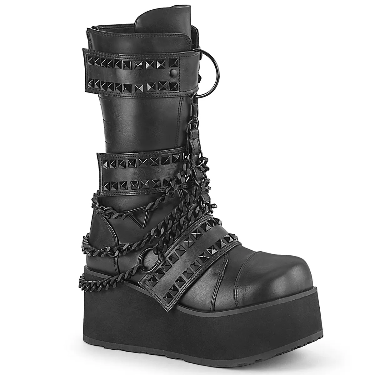 Demonia TRASHVILLE-138 | Black Vegan Leather Unisex Boots