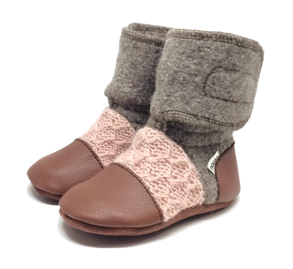 Desert Rose Felted Wool Booties