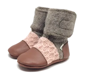 Desert Rose Felted Wool Booties