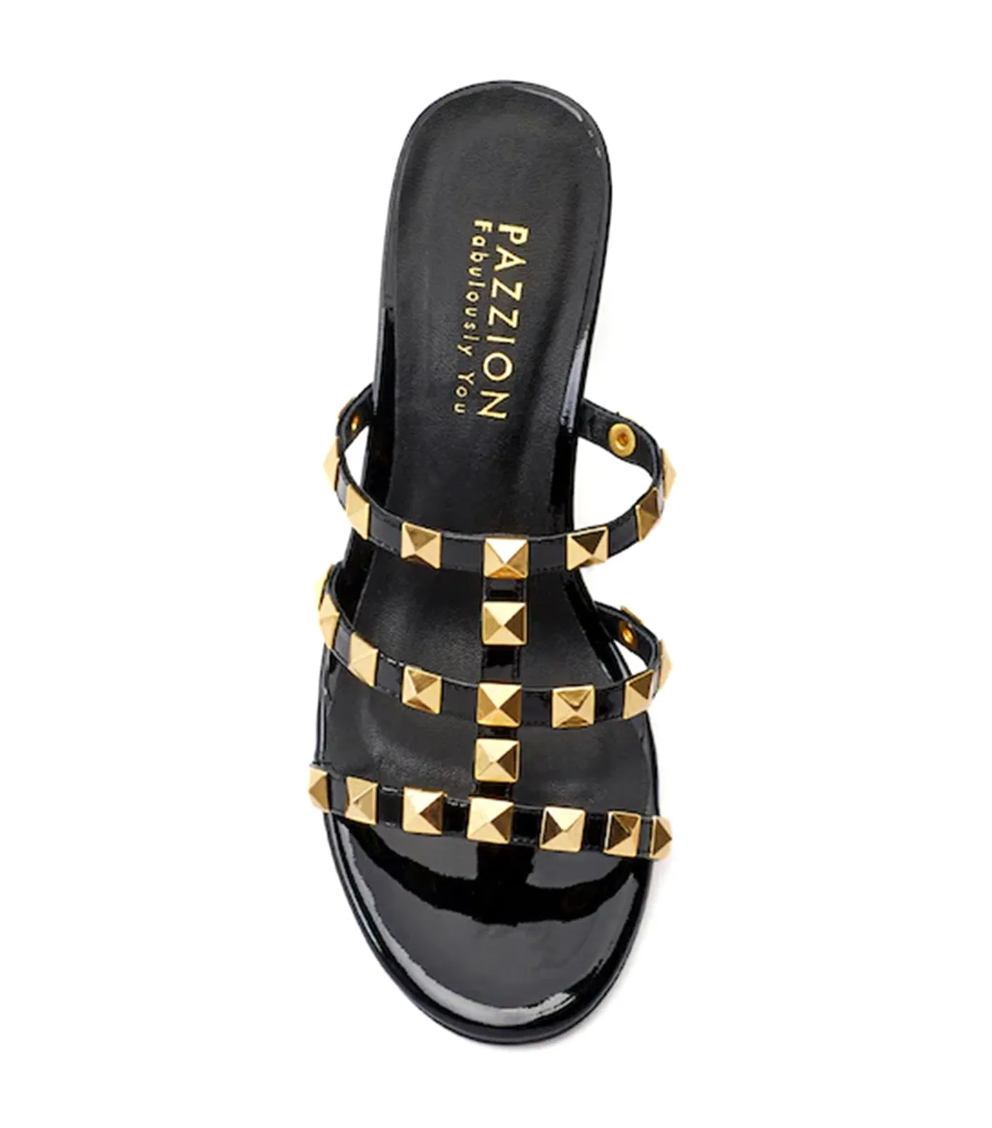 Dion Studded Slide Sandals Black