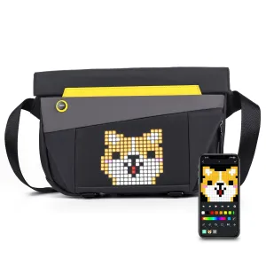 Divoom Sling Bag-V con Control por App, Mochila Bandolera LED para Hombre, Arte Pixel DIY, Impermeable, para Fiesta, Festival