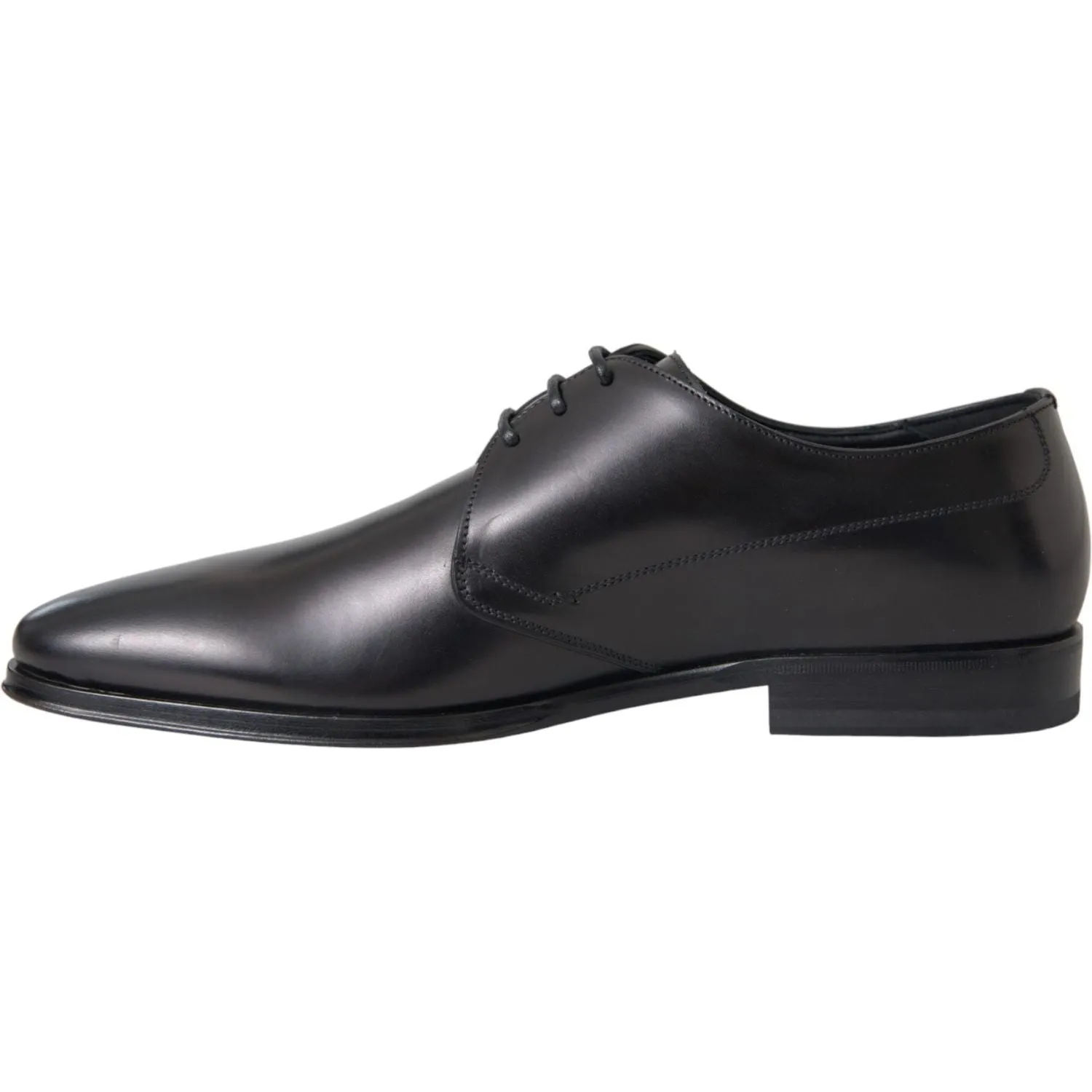 Dolce & Gabbana Black Leather Derby Formal Dress Men Shoes