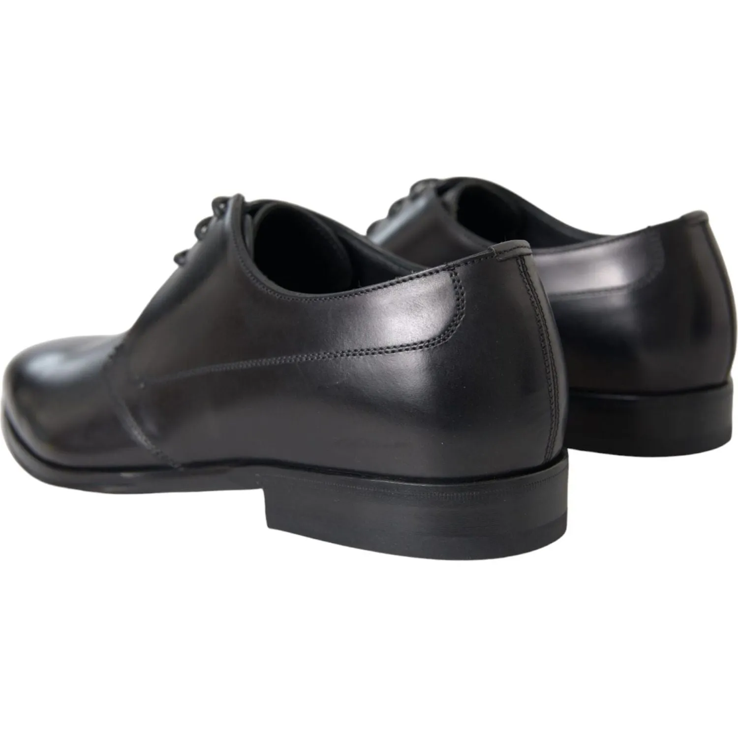 Dolce & Gabbana Black Leather Derby Formal Dress Men Shoes