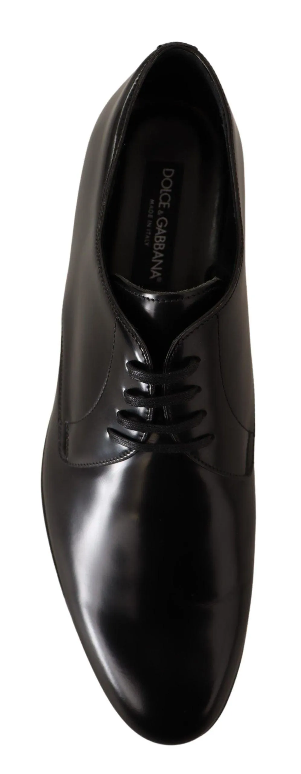 Dolce & Gabbana Black Leather Lace Up Men Dress Derby Shoes