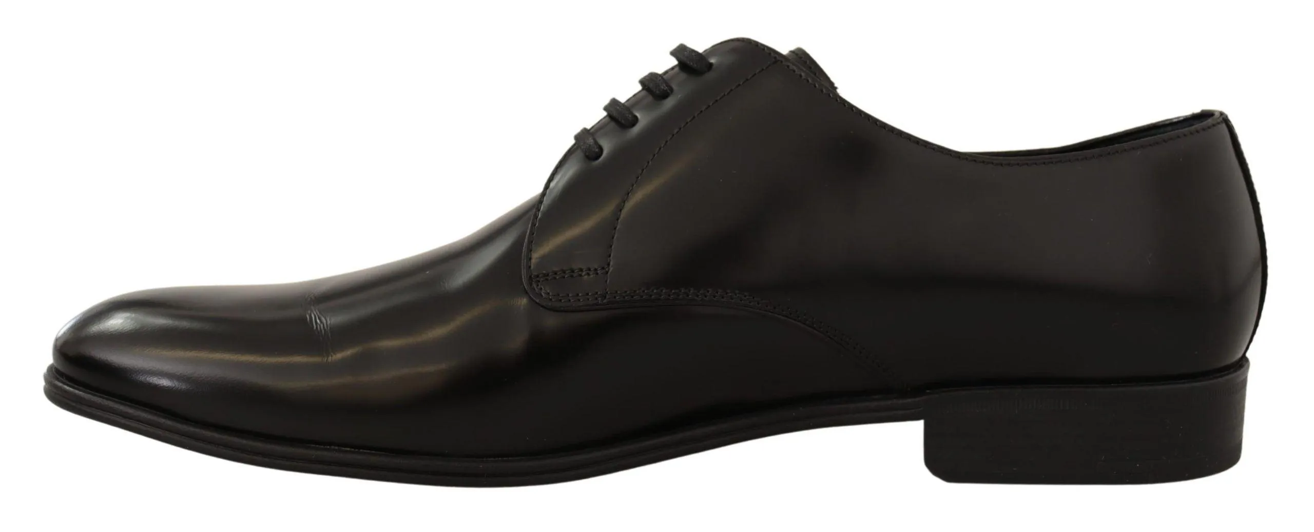 Dolce & Gabbana Black Leather Lace Up Men Dress Derby Shoes