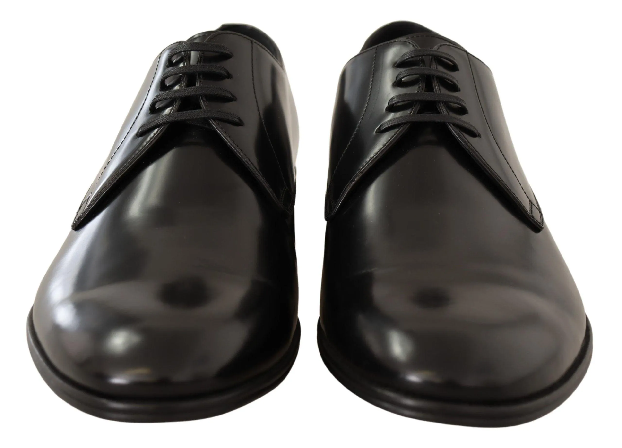 Dolce & Gabbana Black Leather Lace Up Men Dress Derby Shoes