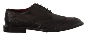 Dolce & Gabbana Black Leather Oxford Wingtip Formal Derby Shoes