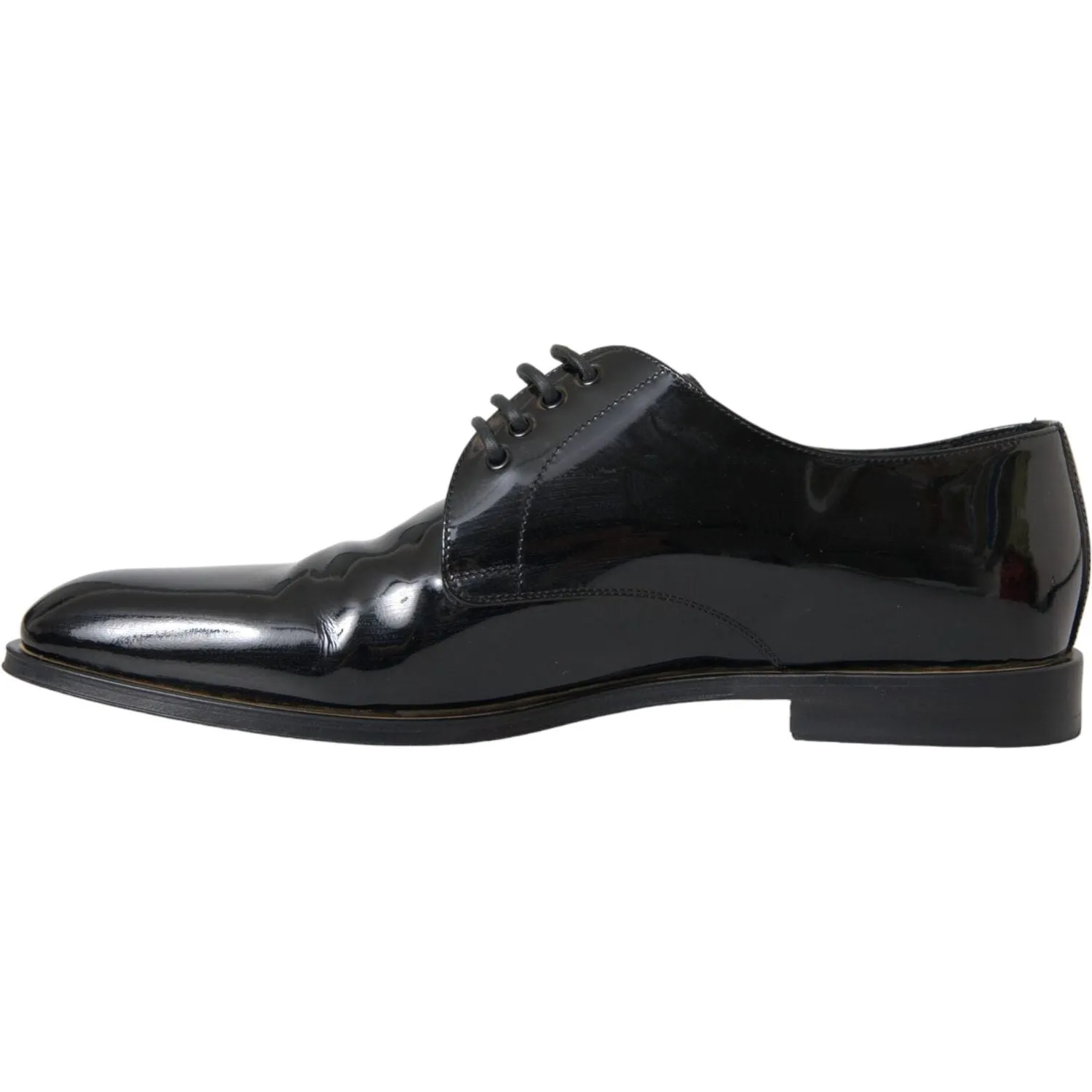 Dolce & Gabbana Black Patent Leather Derby Formal Dress Shoes