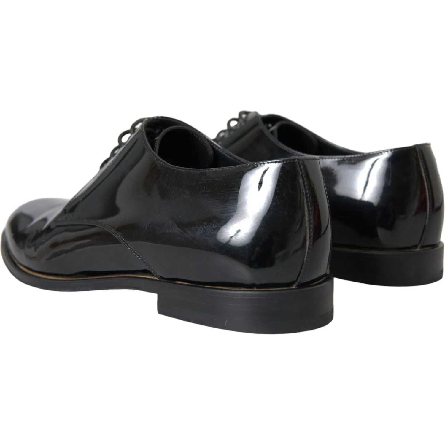 Dolce & Gabbana Black Patent Leather Derby Formal Dress Shoes