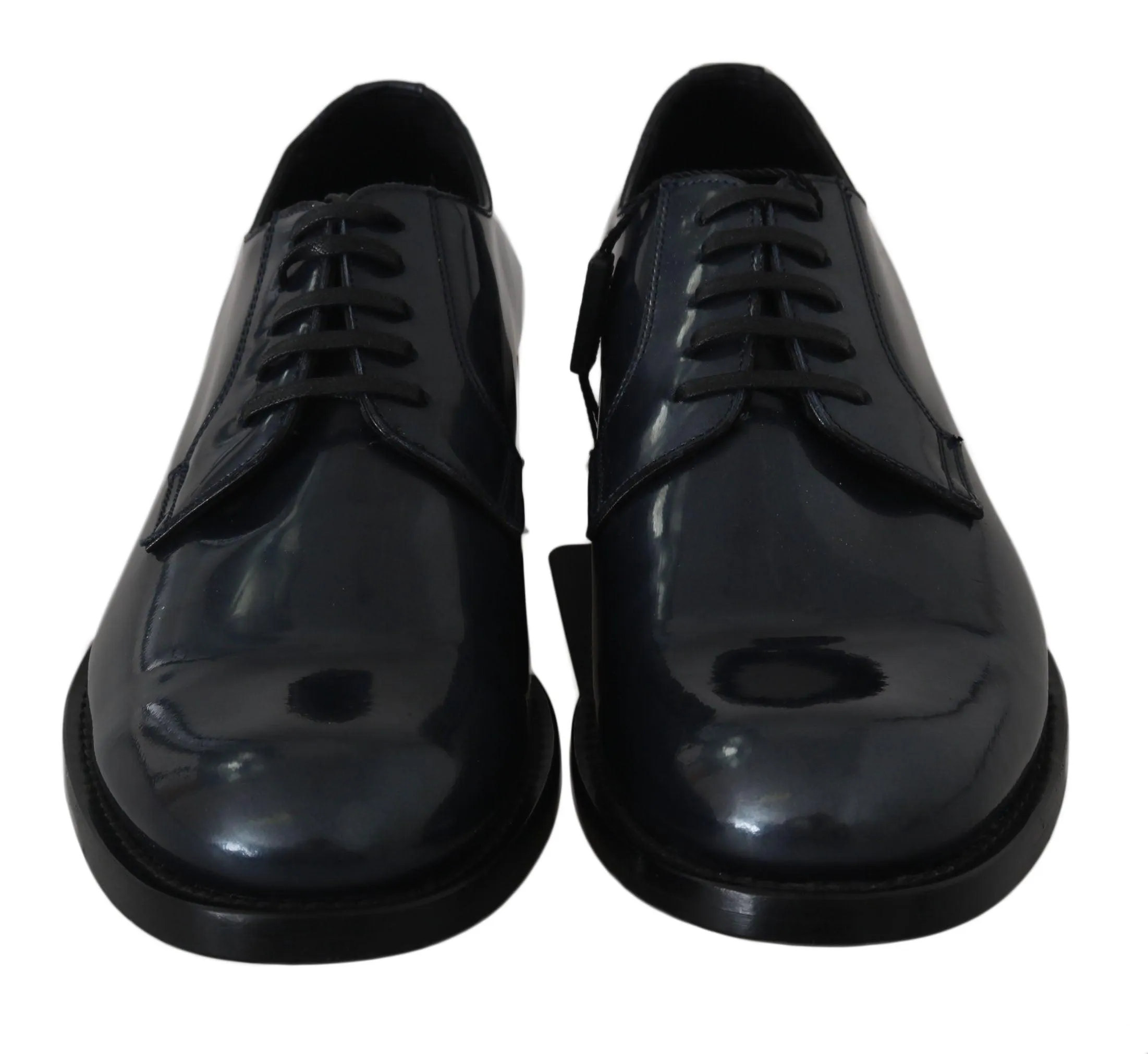 Dolce & Gabbana Blue Leather Derby Dress Formal Shoes