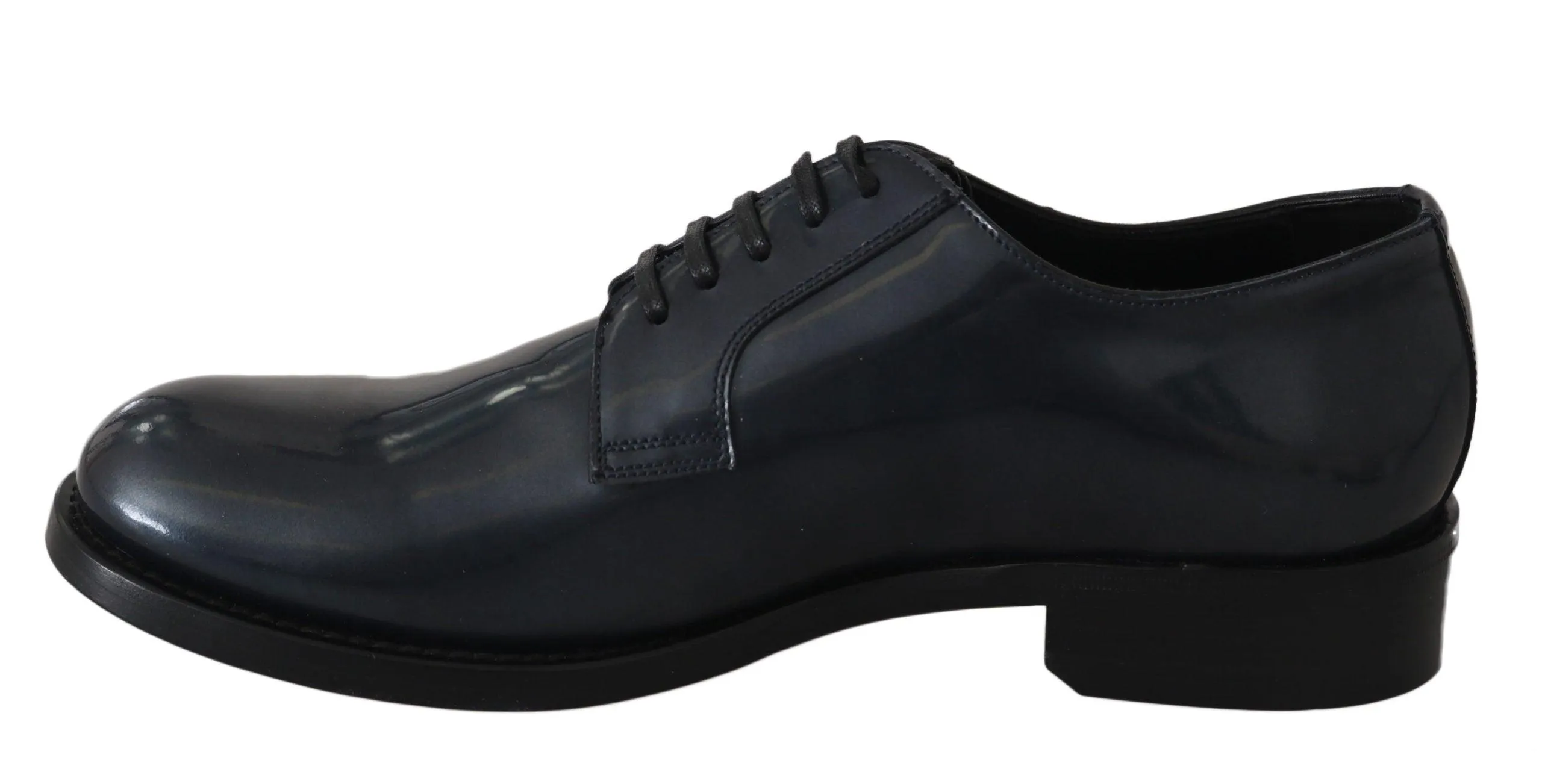 Dolce & Gabbana Blue Leather Derby Dress Formal Shoes