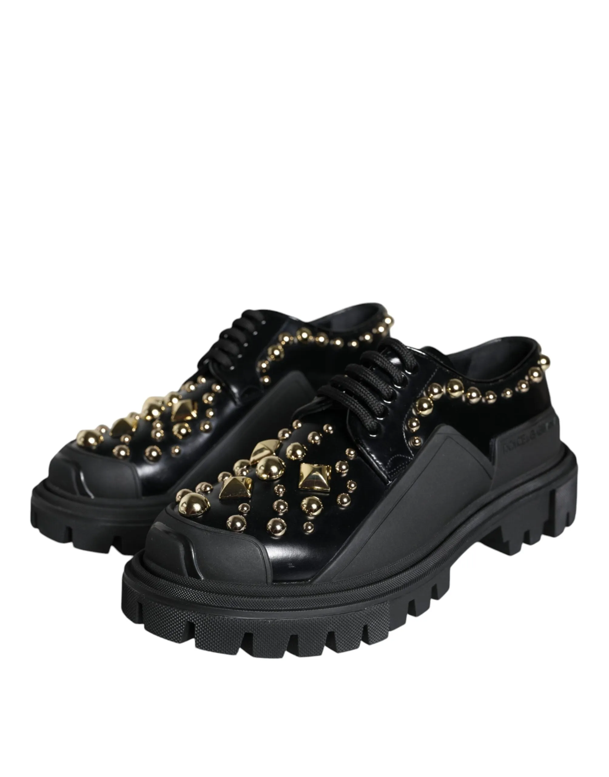 Dolce & Gabbana Derby Embellished Shoes In Black