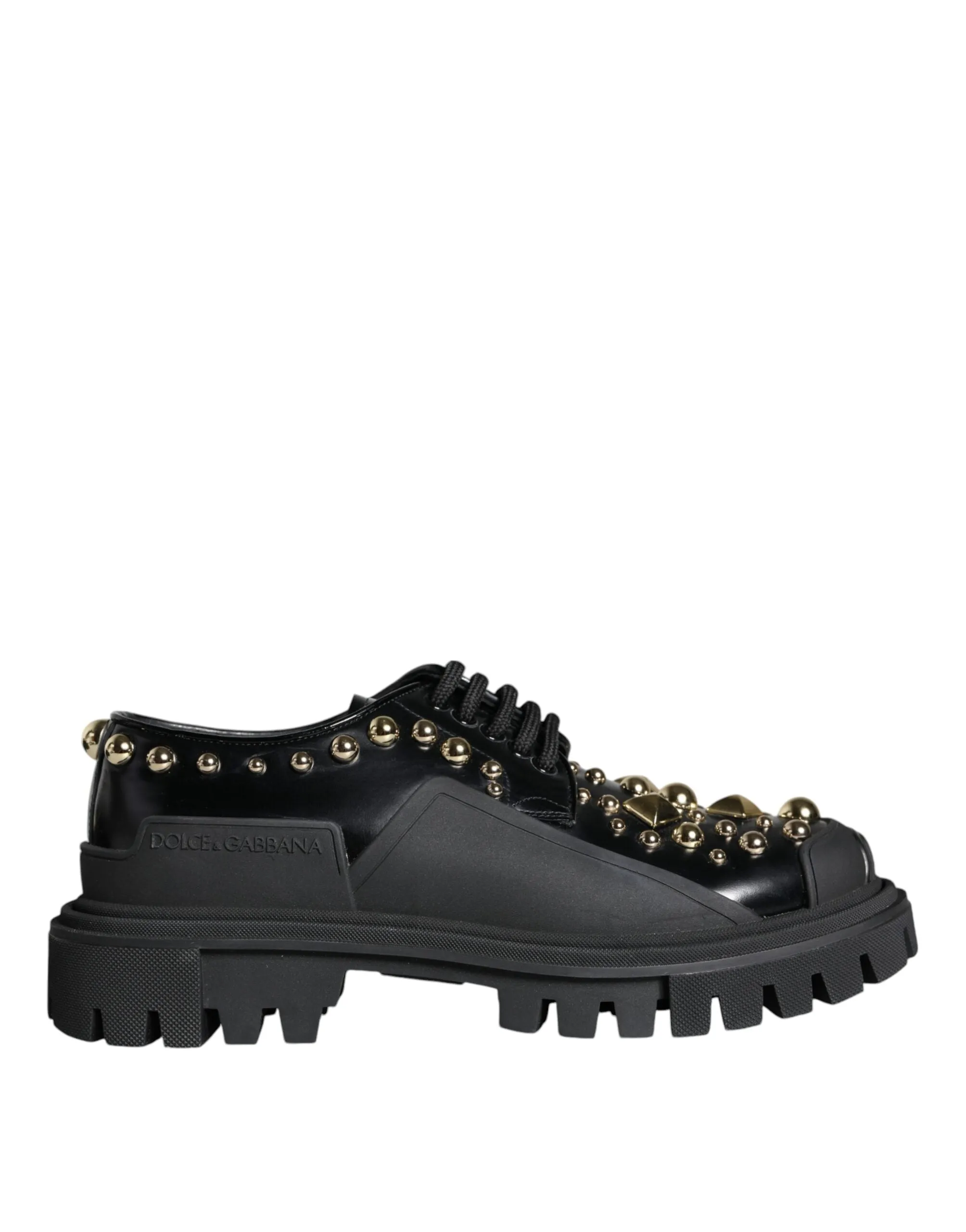 Dolce & Gabbana Derby Embellished Shoes In Black