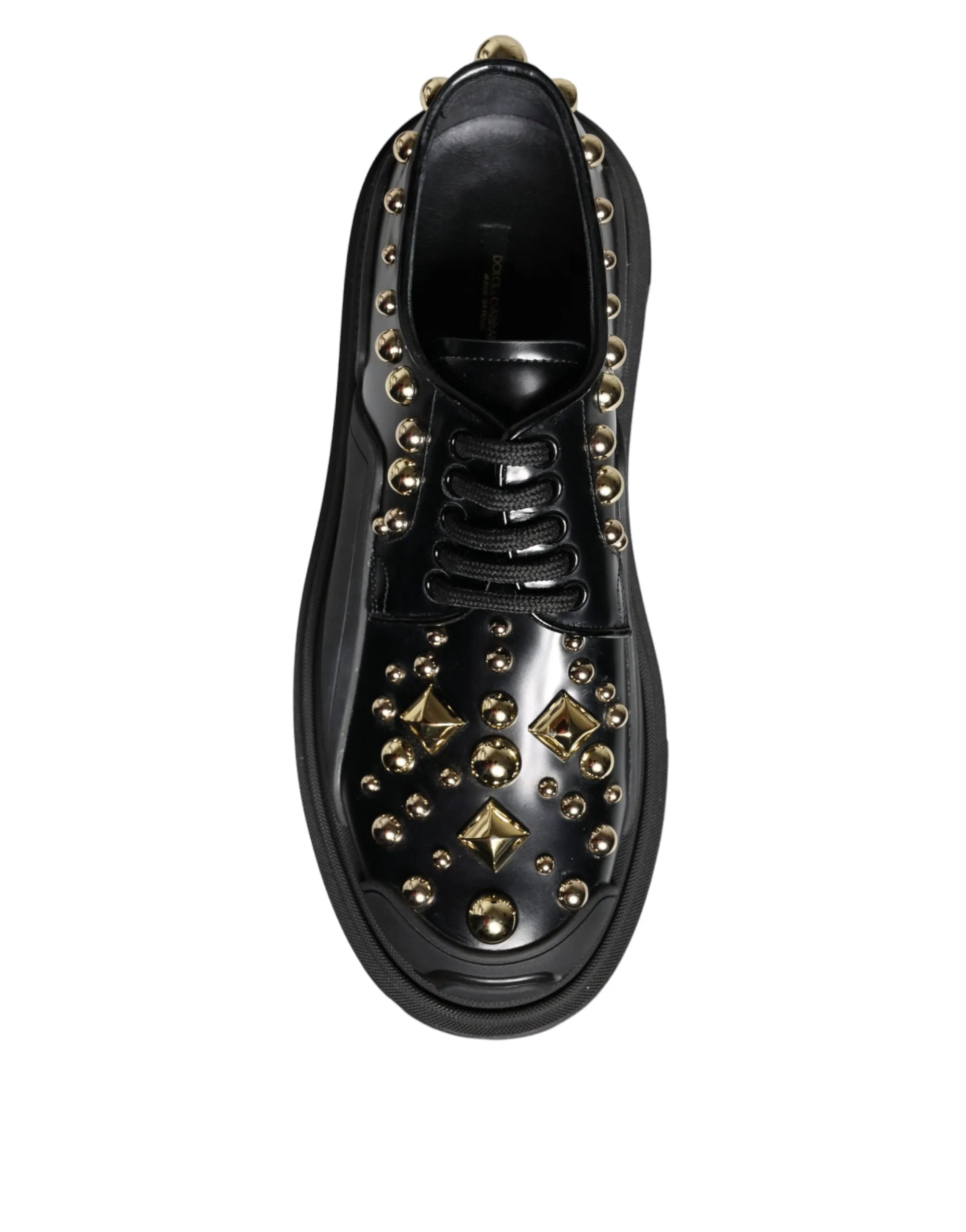 Dolce & Gabbana Derby Embellished Shoes In Black