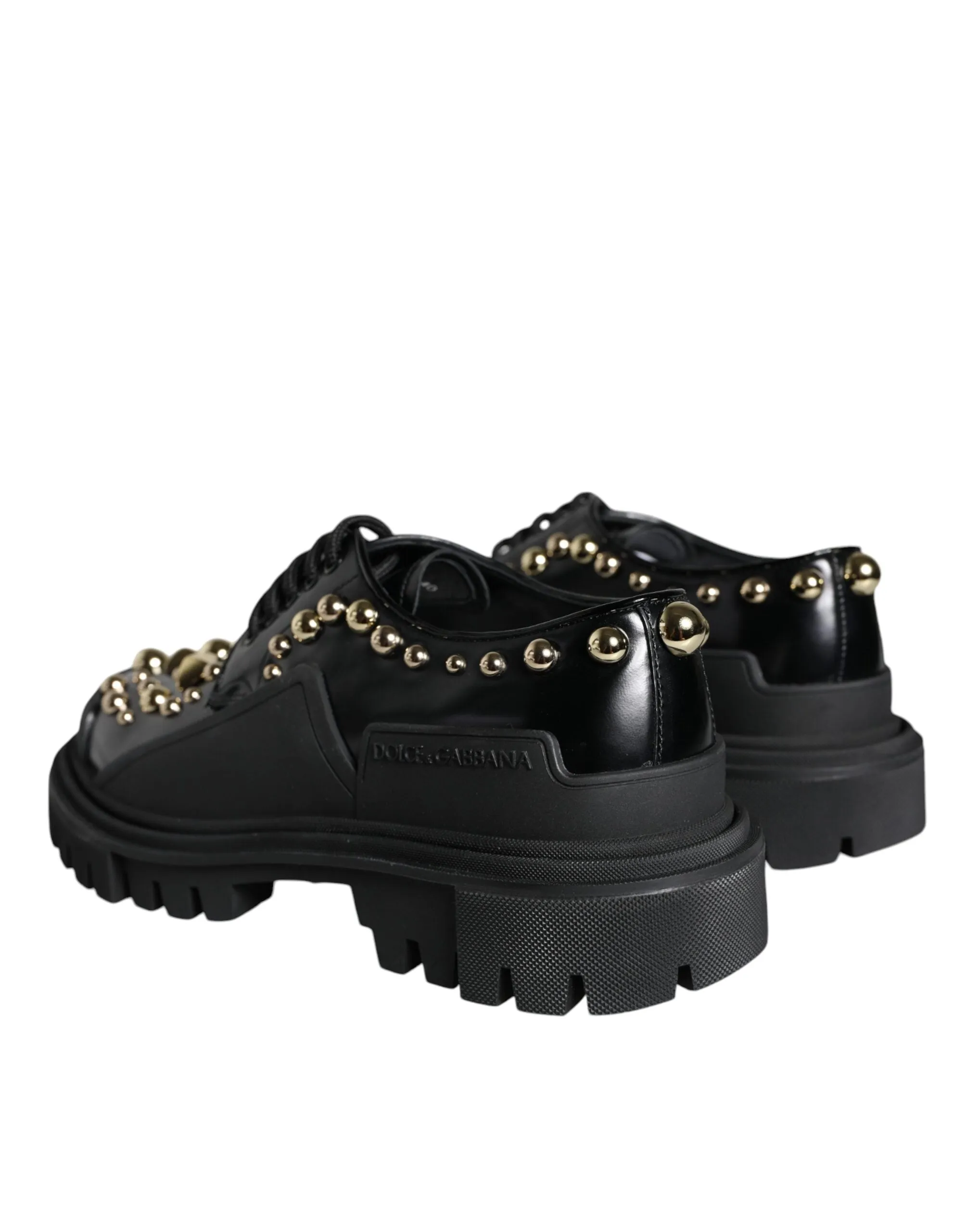 Dolce & Gabbana Derby Embellished Shoes In Black