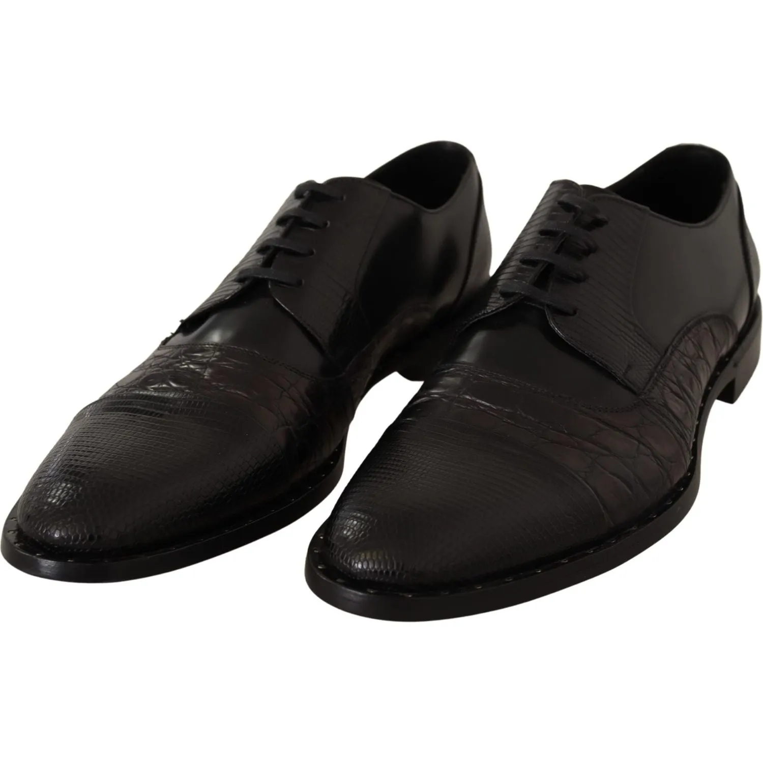 Dolce & Gabbana Elegant Black Derby Oxford Wingtips