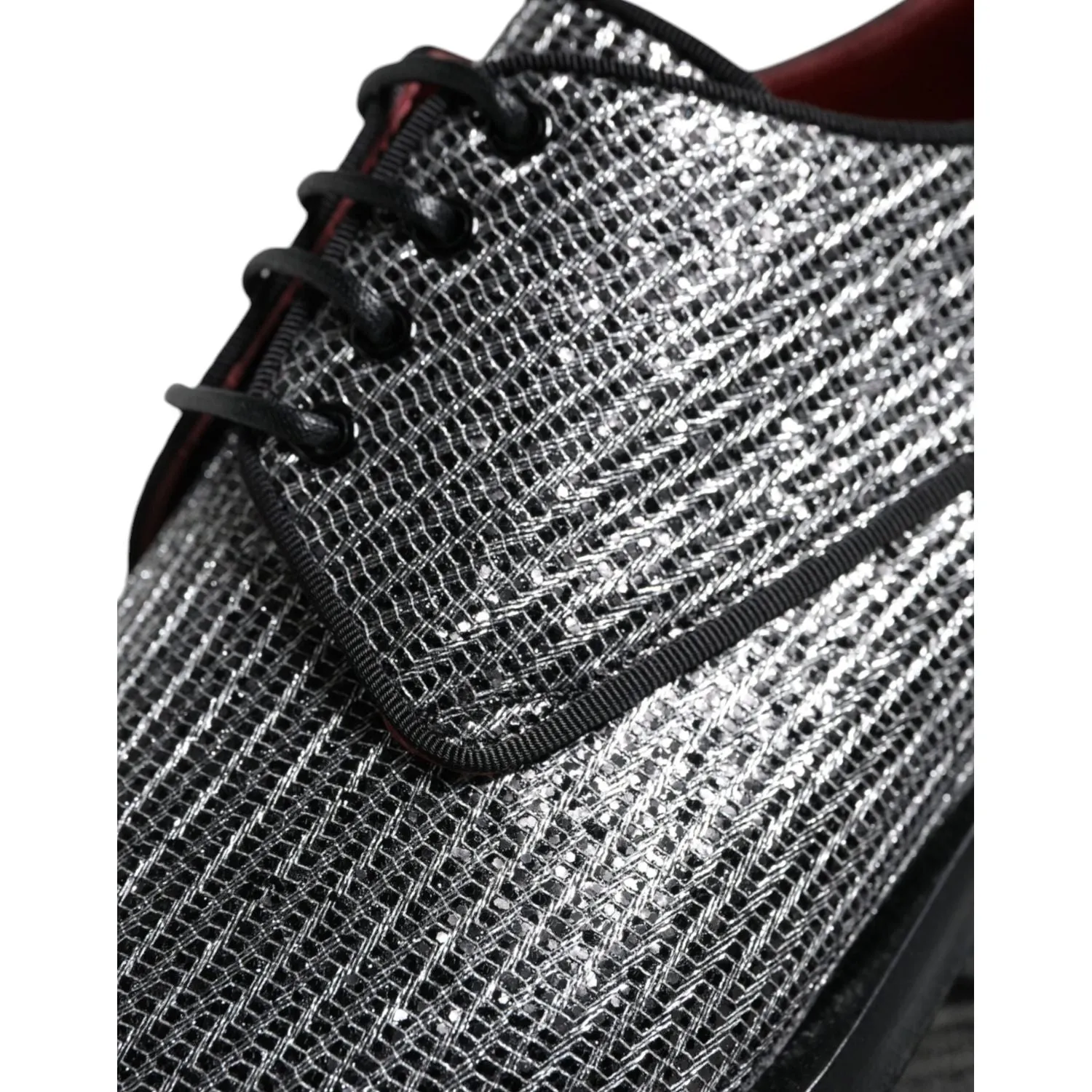 Dolce & Gabbana Silver Polyurethane Derby Formal Dress Shoes