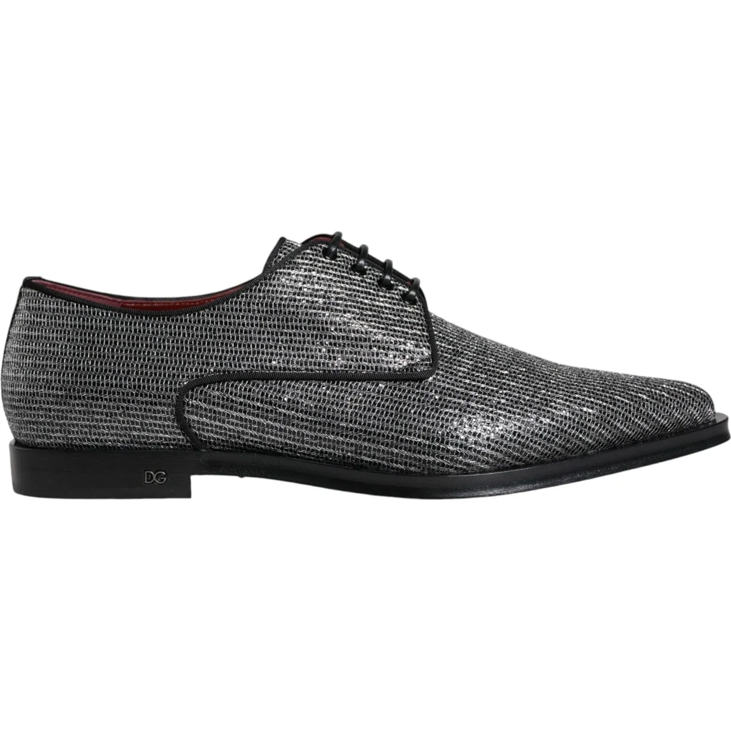 Dolce & Gabbana Silver Polyurethane Derby Formal Dress Shoes