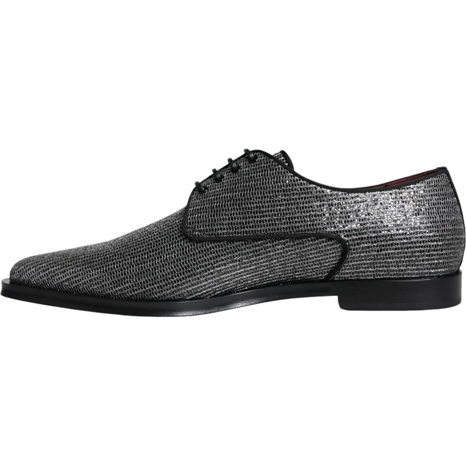 Dolce & Gabbana Silver Polyurethane Derby Formal Dress Shoes