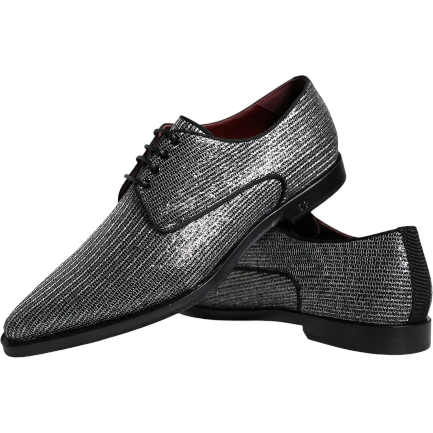 Dolce & Gabbana Silver Polyurethane Derby Formal Dress Shoes