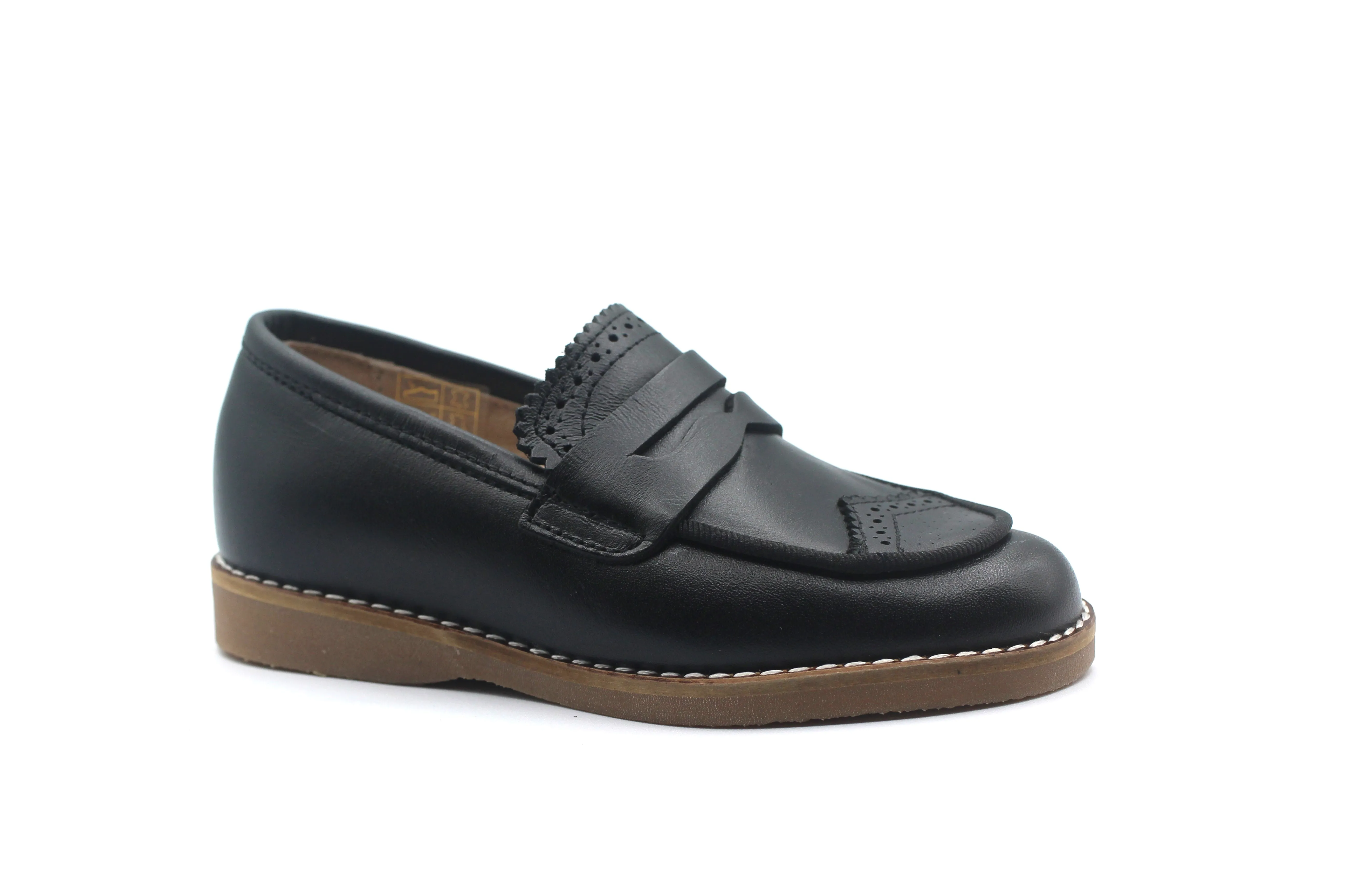 Don Louis Black Wingtip Penny Loafer