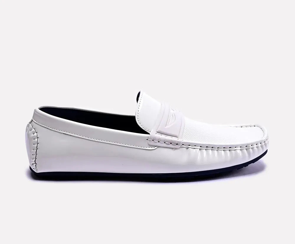 Durbin White Penny Loafers 0130793