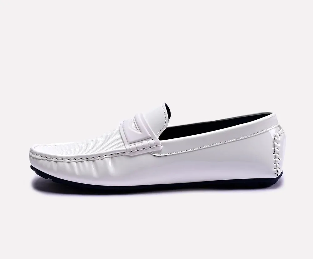 Durbin White Penny Loafers 0130793