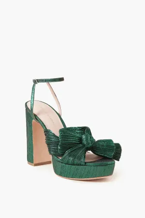 Emerald Lame Natalia Heels