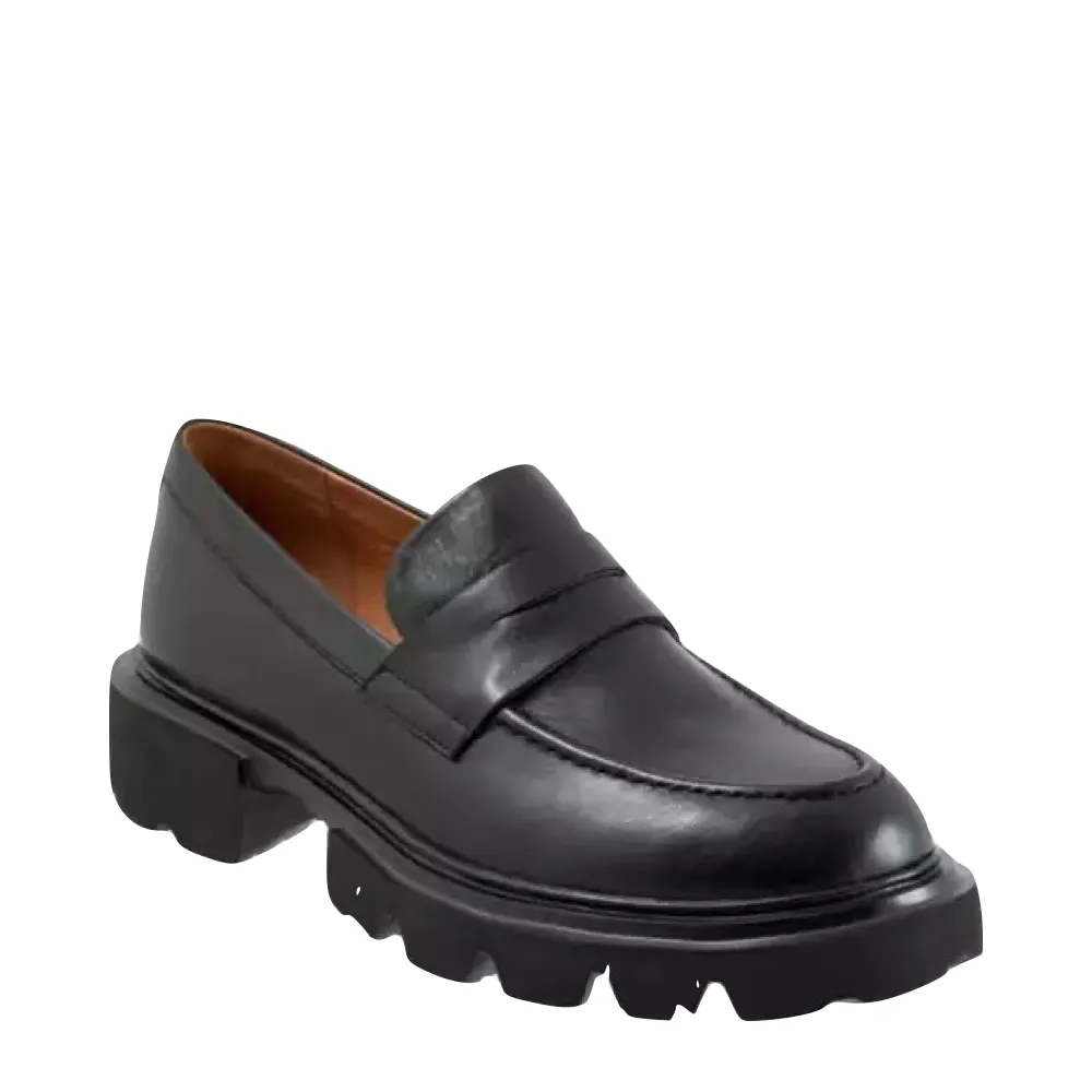 EOS Footwear Women's Ade Penny Leather Loafer in Black