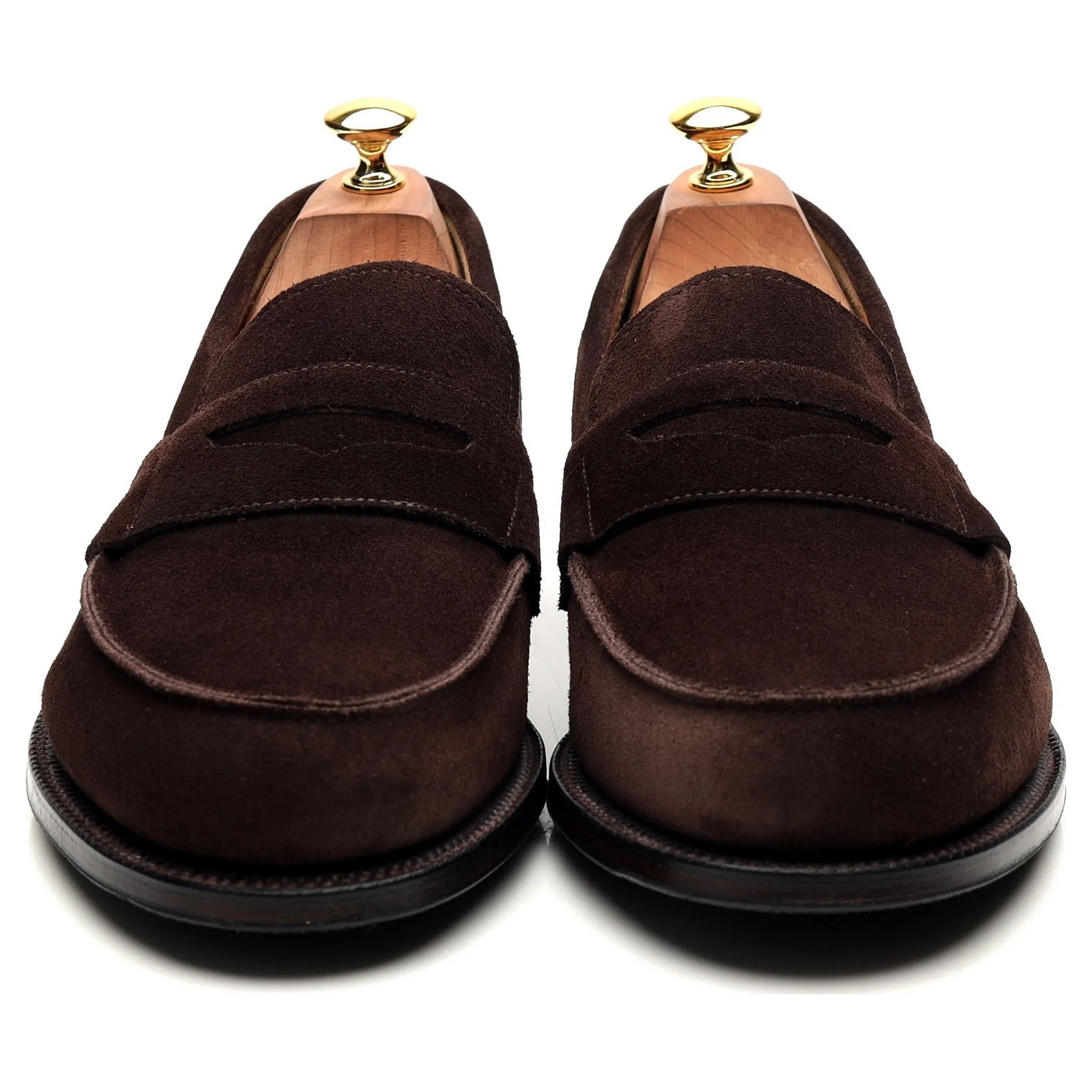 'Epsom' Dark Brown Suede Loafers UK 10 E