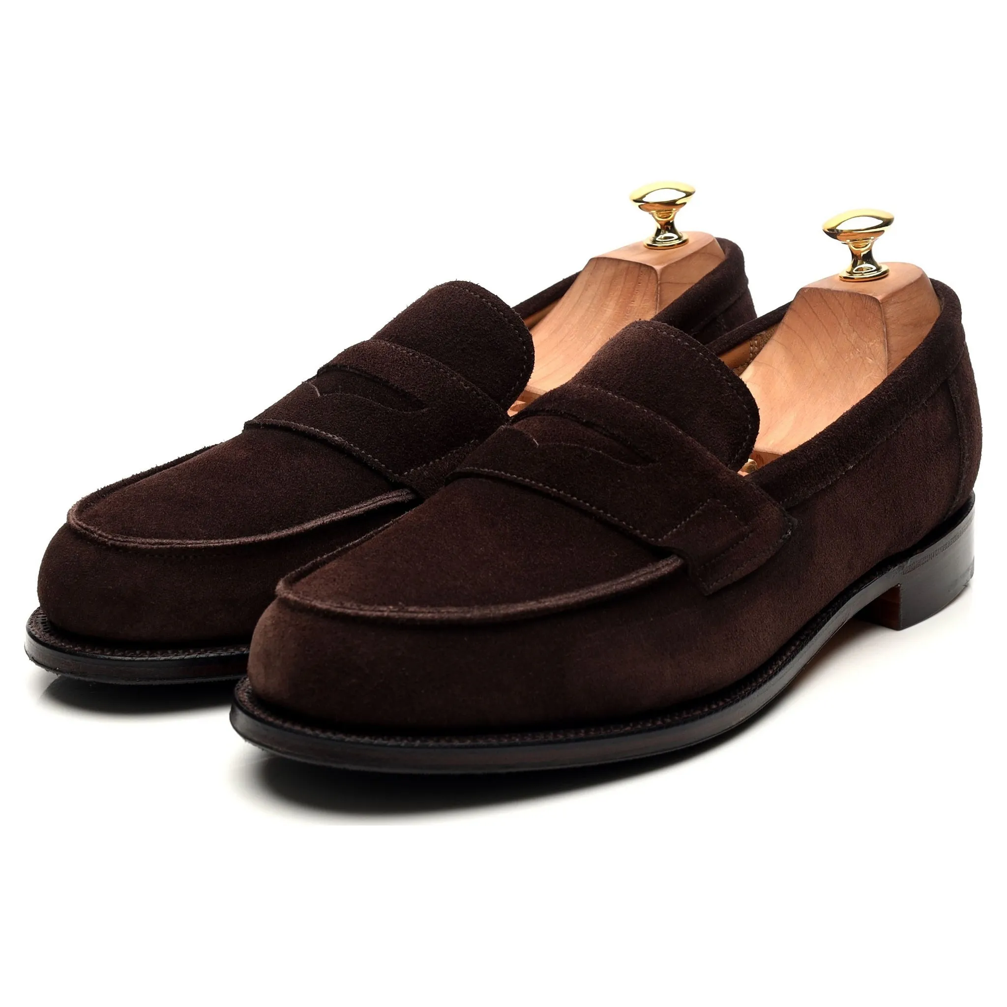 'Epsom' Dark Brown Suede Loafers UK 10 E