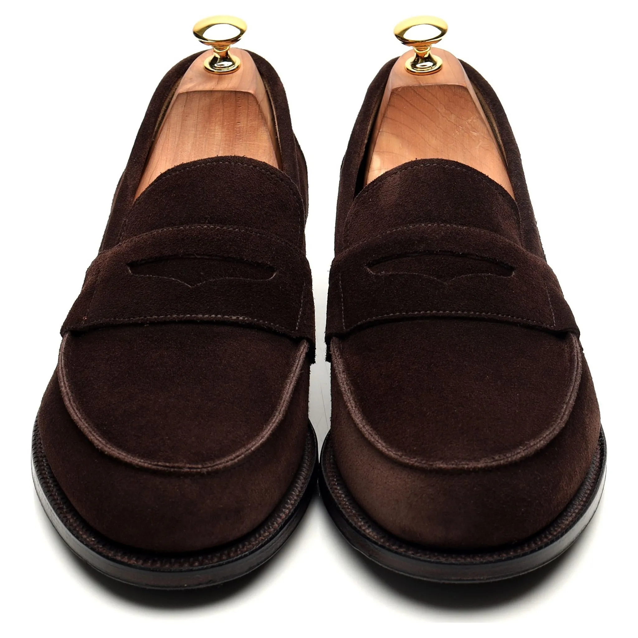 'Epsom' Dark Brown Suede Loafers UK 10 E