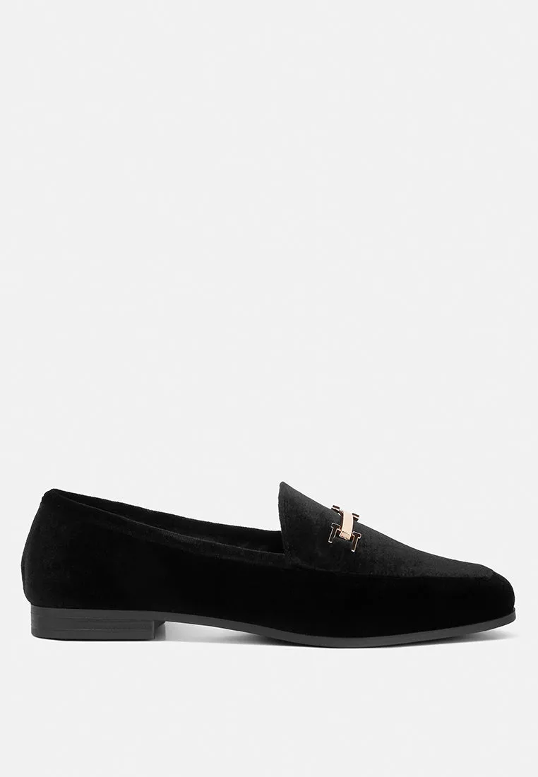 Evelio Horsebit Embellished Velvet Loafers