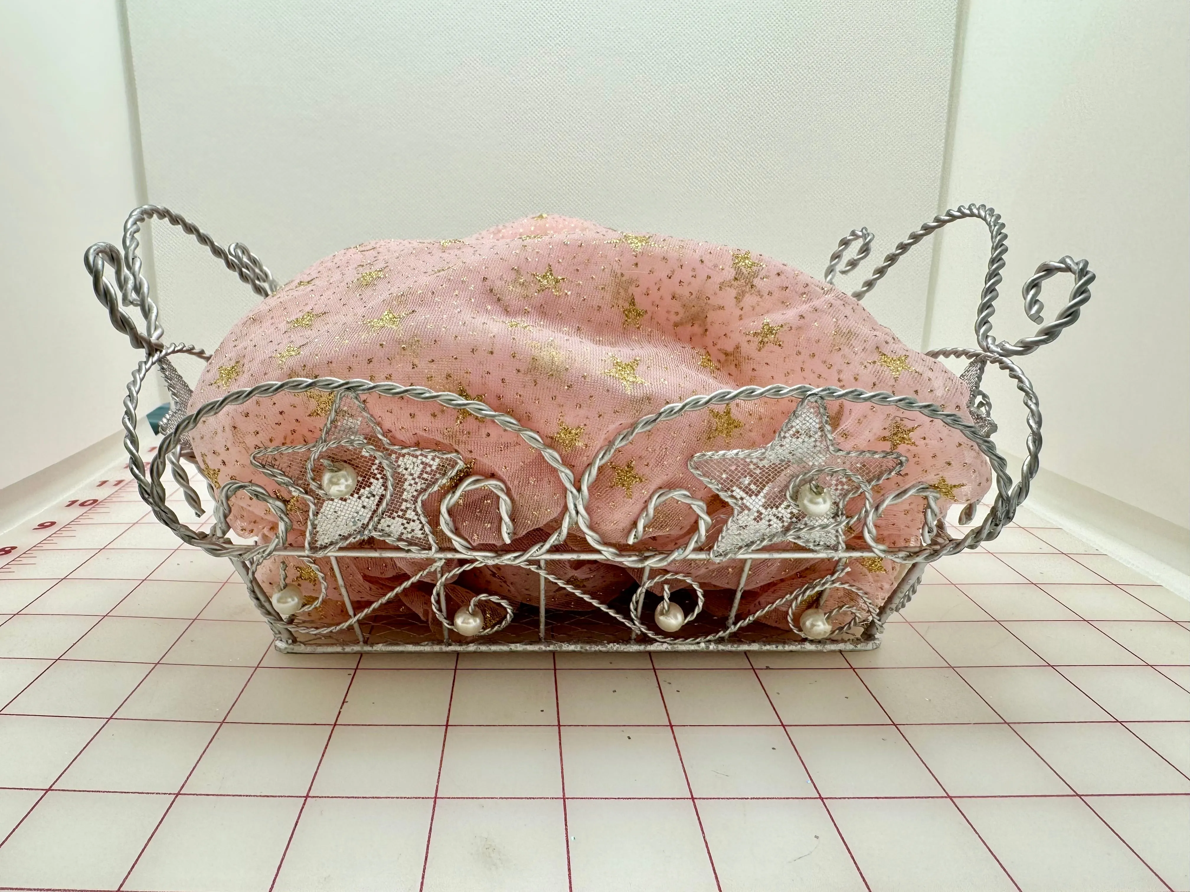 Fancy Basket - Silver with Star Design Only 2 Available Close-Out