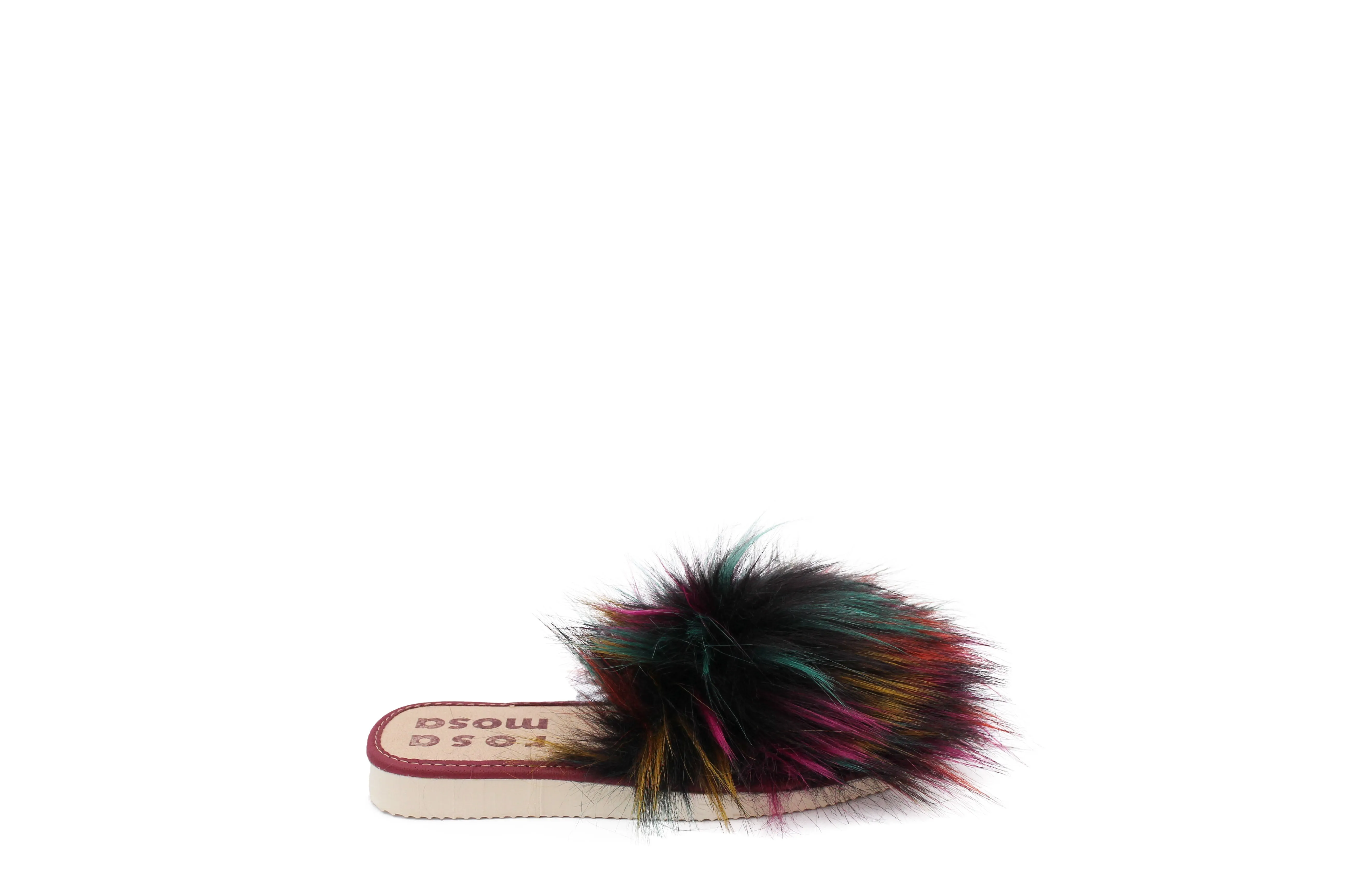 Faux Fur Slippers   Multi-color