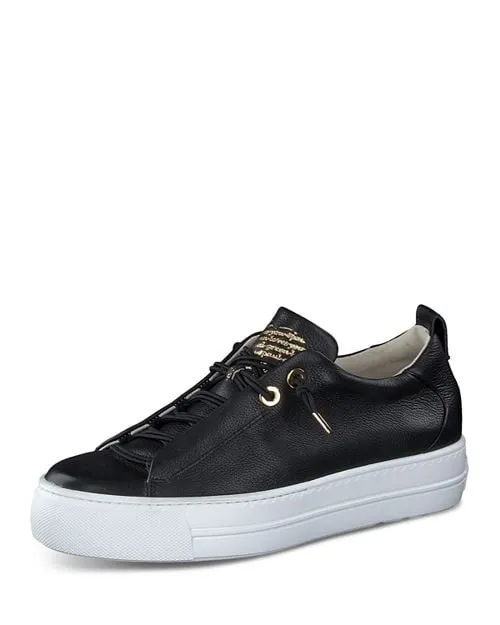 Faye Women's Paul Green Platform Low Top Sneakers, Black