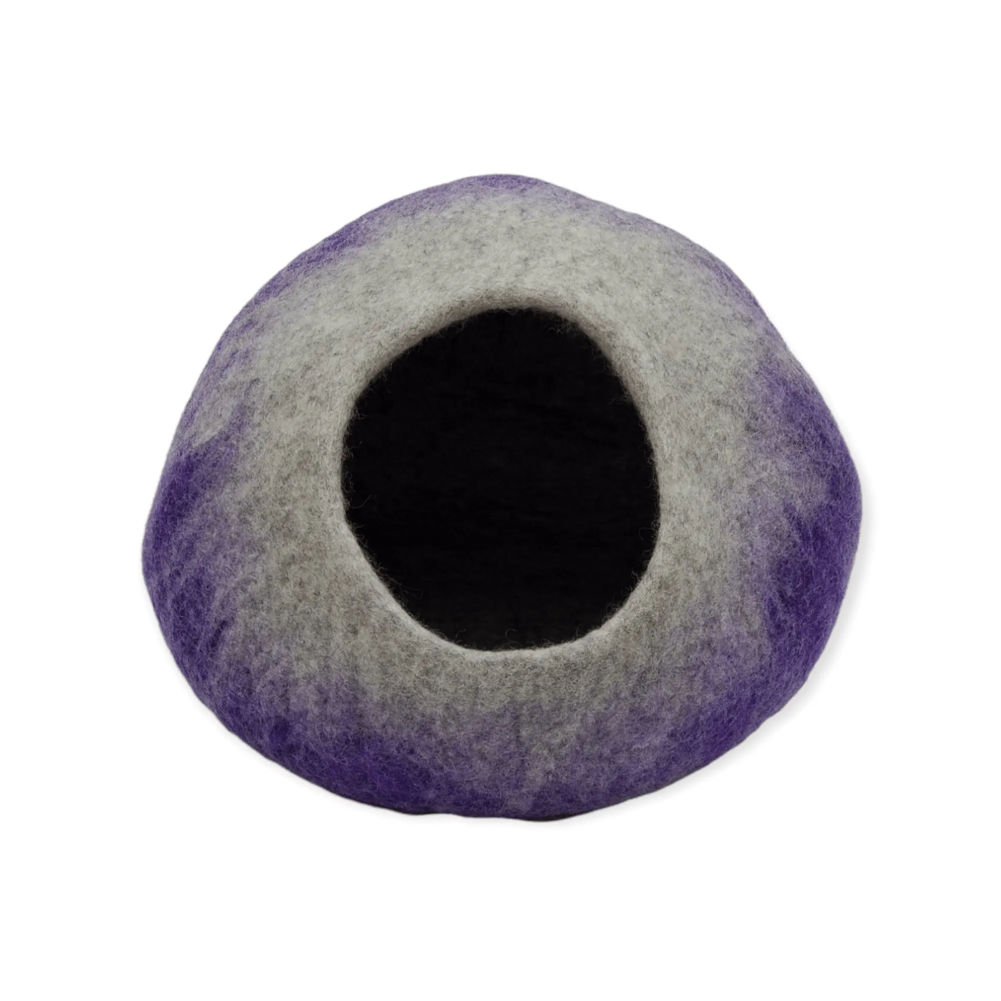 Felt Cat Cave, Gray, Dark Purple, Light Purple