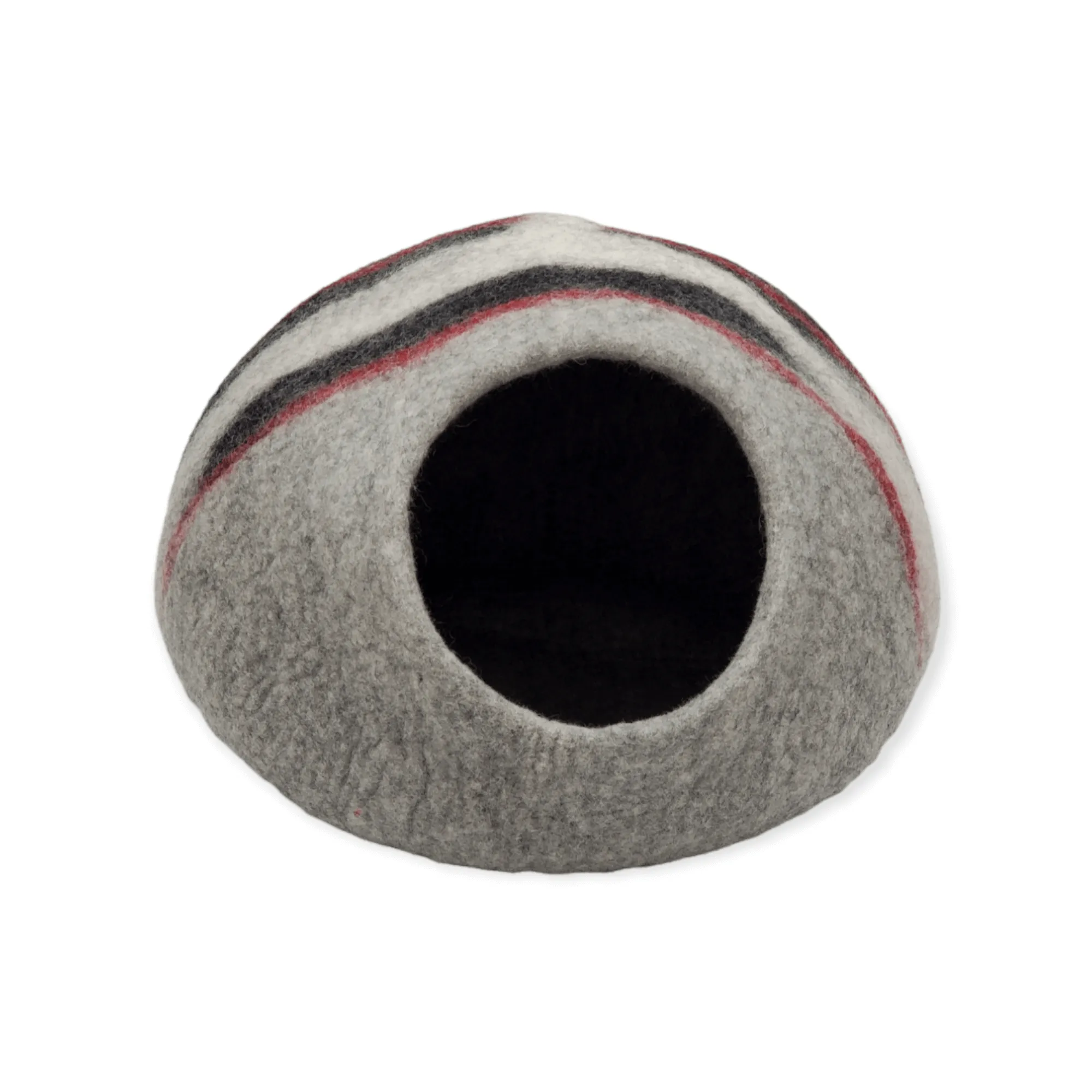 Felt Cat Cave, Gray, White and Red Marble