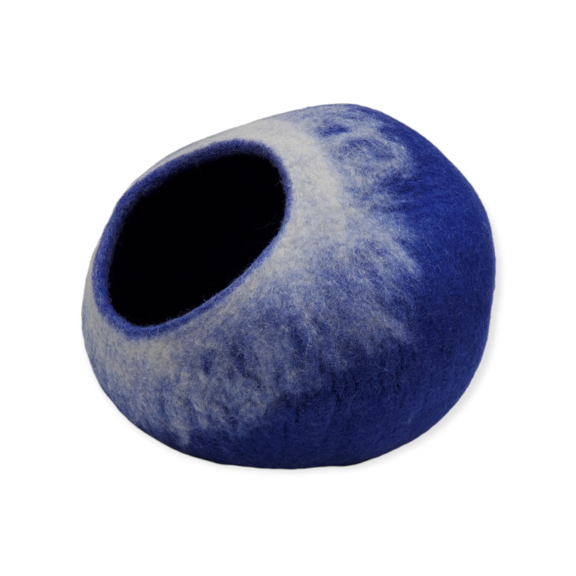 Felt Cat Cave, Royal Blue and White