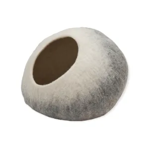 Felt Cat Cave, White, Gray and Tan