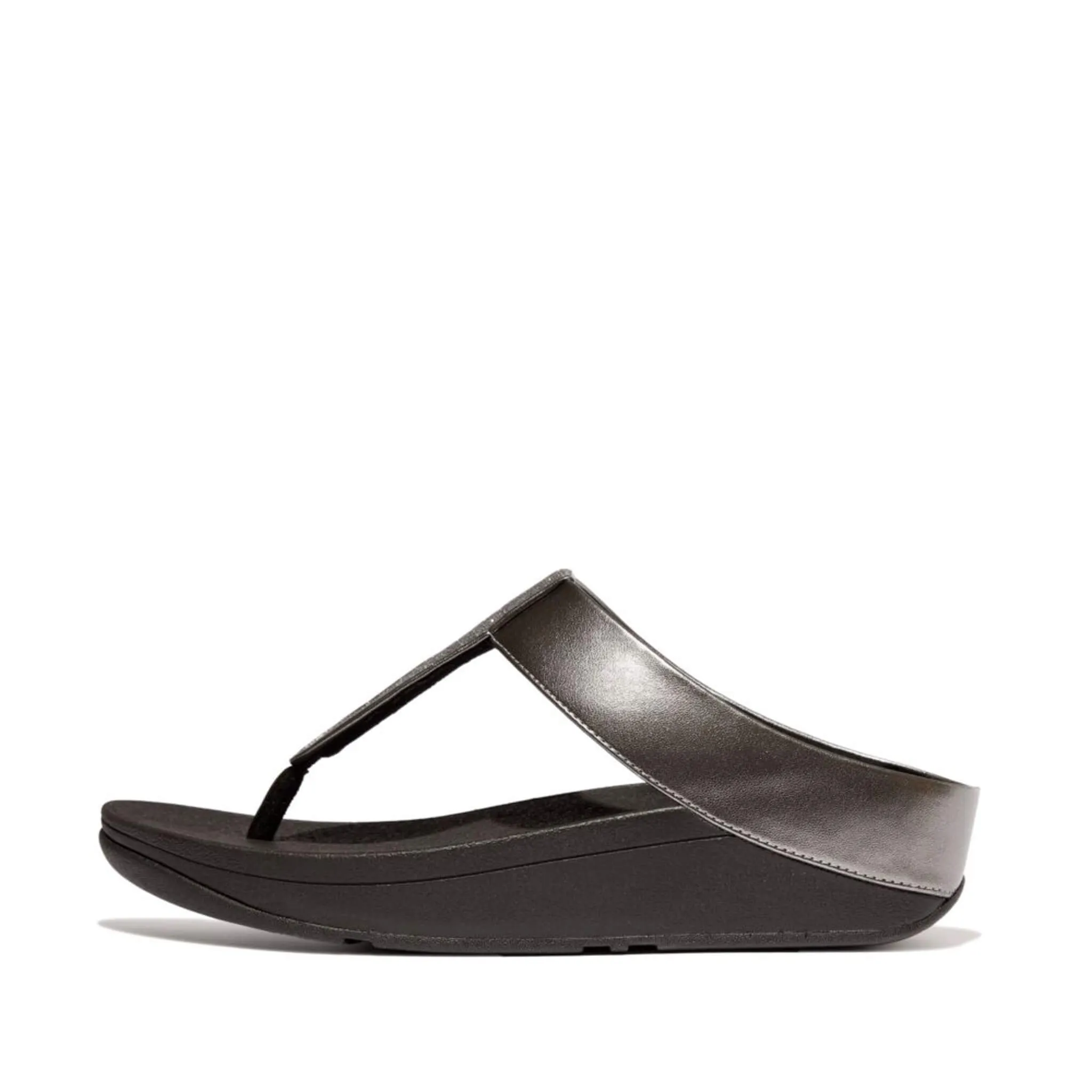 FitFlop Fino Glitterdust Metallic Sandals - Pewter