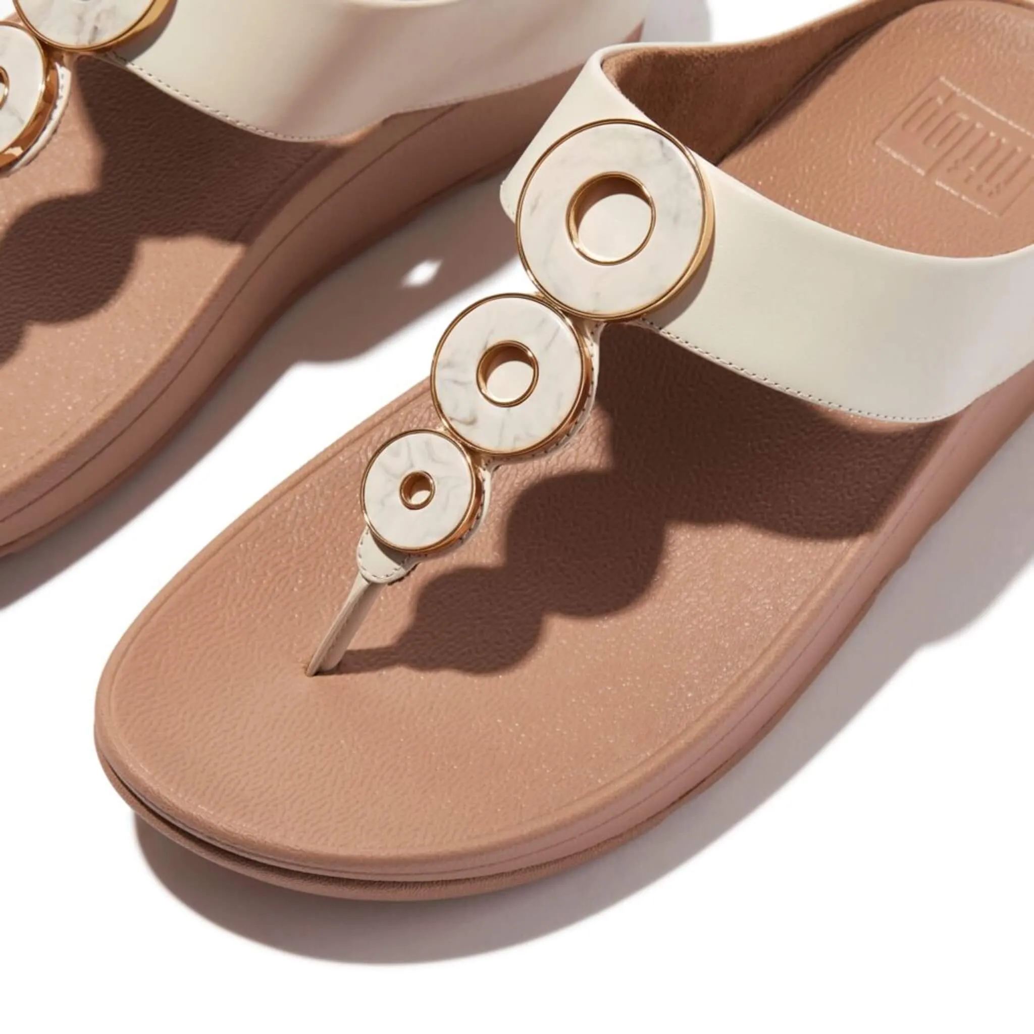 FitFlop Fino Resin Metallic Sandals - Paris Beige