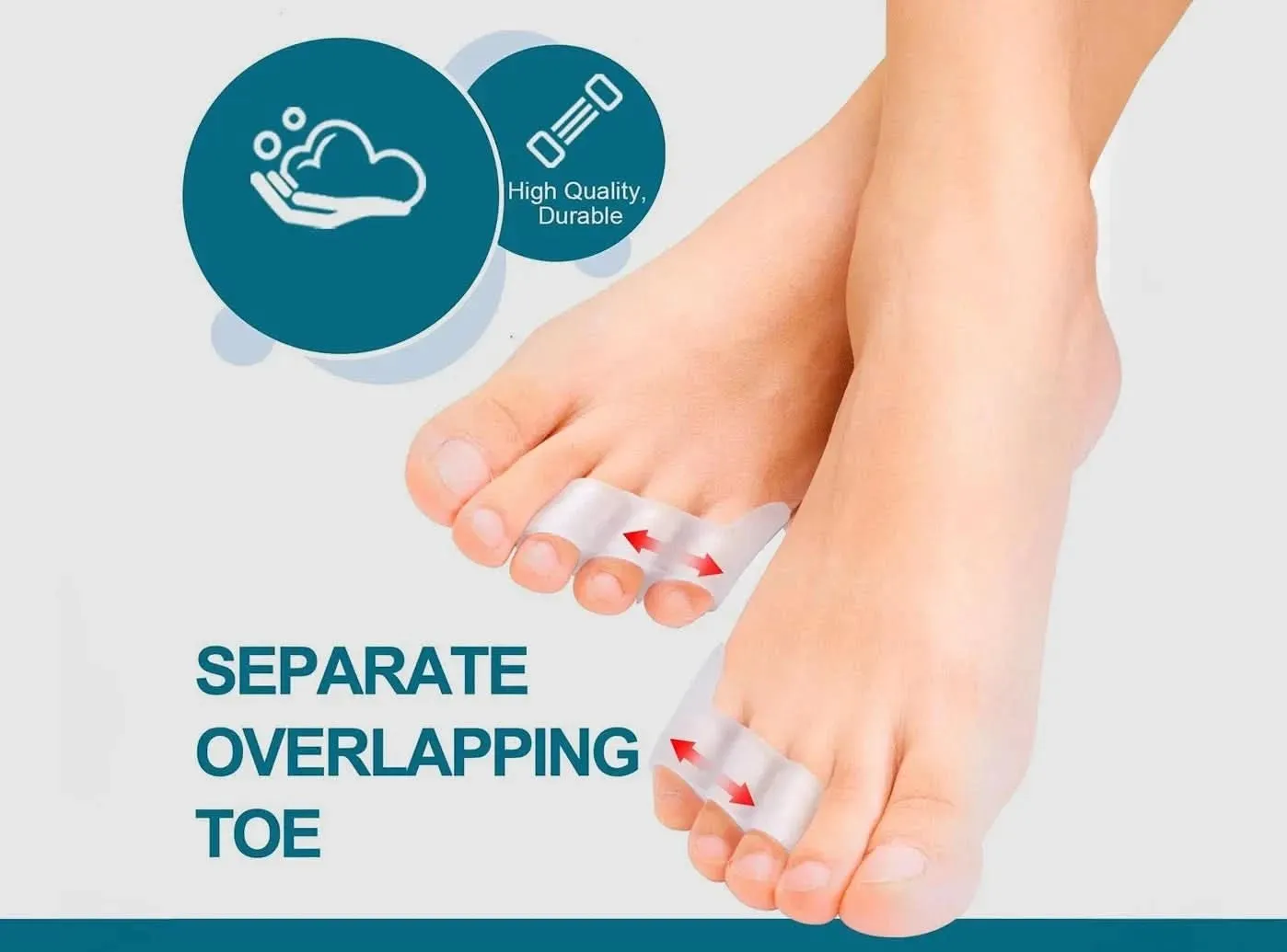 FitVille Overlapping Toe Corrector (5-Pair Bundle)