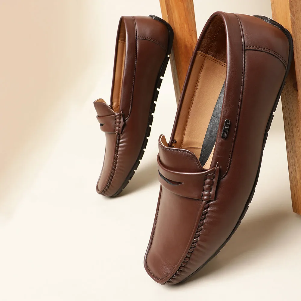 Fortune (Brown) Penny Loafer Shoes For Men Fdy-206 By Liberty